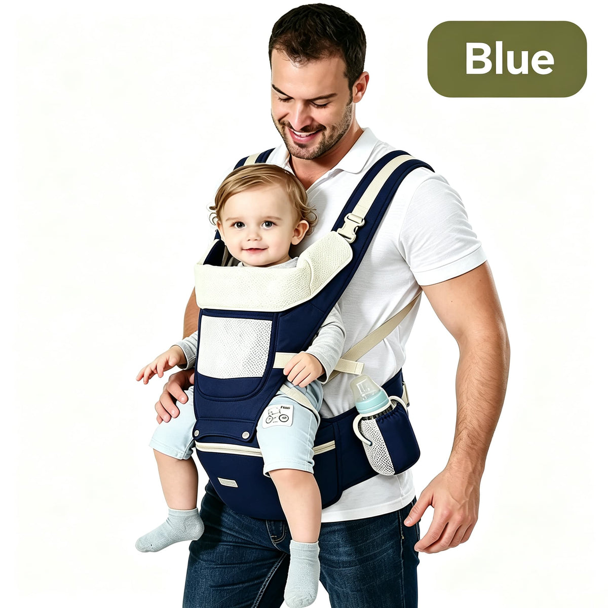 Baby Carrier with Hip Seat, 6-in-1 Newborn to Toddler