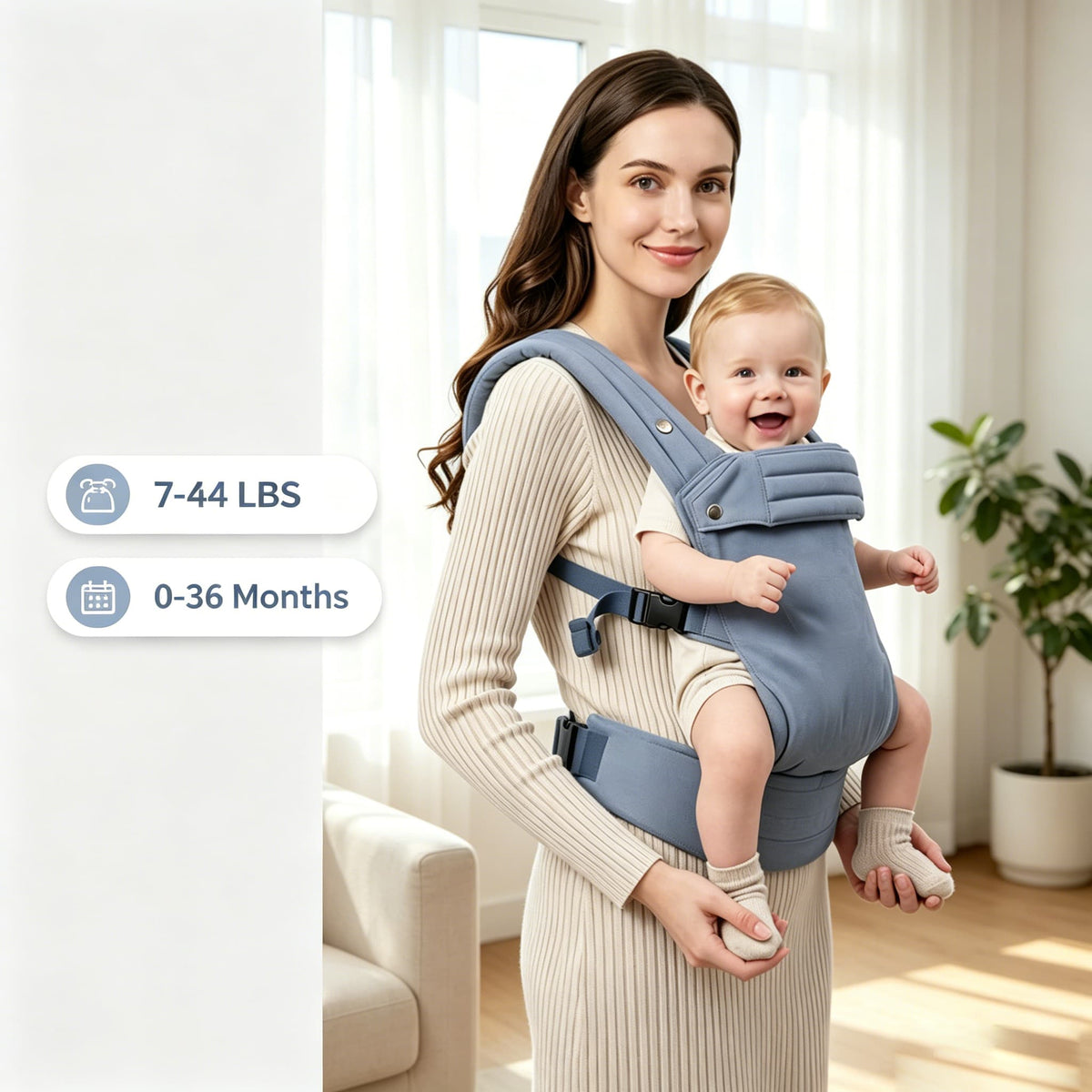 Adjustable 4-in-1 Baby Carrier for Mom & Dad